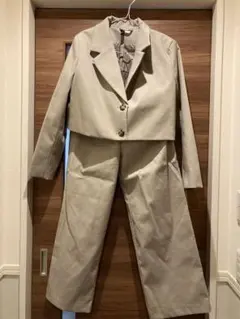 H&M ベージュ ショート丈ジャケット パンツ セットアップ