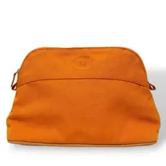 美品　HERMES ボリードポーチ キャンバス オレンジのサムネイル
