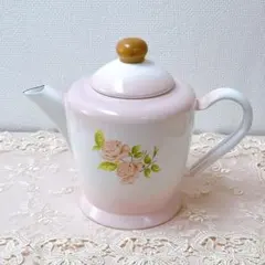 フランス アンティーク コーヒーポット サラン窯 ローズパール ピンク