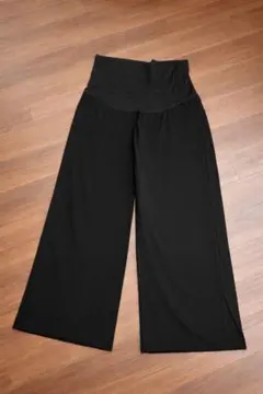 新品 マタニティ L 黒 ワイドパンツ ウエストゴム
