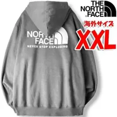ノースフェイス パーカー メンズ バックプリント グレー 海外XXL bk