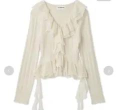 lily brown リリーブラウン ボリュームフリルニットトップス