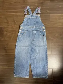 ZARA 花柄ストラップ デニムオーバーオール