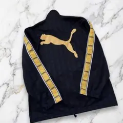 PUMA プーマ廃盤刺繍口ゴ プージャー Y2K黒✕黄イエロートラックジャケット