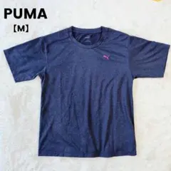 PUMA プーマ Tシャツ レディース ランニング ネイビー ピンク刺繍【M】