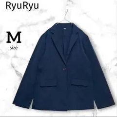 【RyuRyu】テーラードジャケット 薄手 センターベント ネイビー M 春