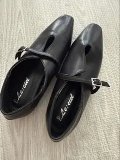 Le ciel ブラックレザーシューズ 37
