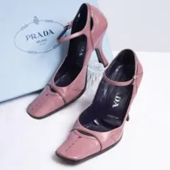 PRADA プラダ スクエアトゥ レザーパンプス ハイヒール ストラップのサムネイル