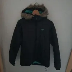 ROXY ダウンジャケット М ブラック×グリーン