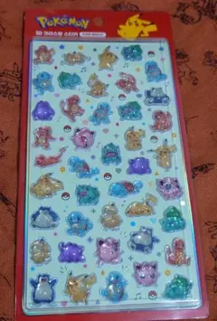 韓国3Dポケモンクリスタルステッカー　ピカチュウ