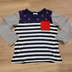 branshes 長袖カットソー 110cm 星柄 ボーダー 長袖Tシャツ