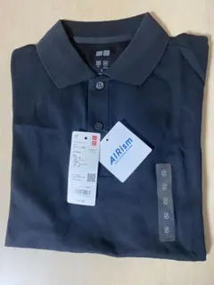 UNIQLO エアリズム コットンカノコポロシャツ ブラック S