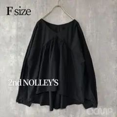 美品✨ノーリーズ タイプライターギャザーブラウス ゆったりシルエット 黒