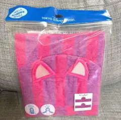 ディズニーリゾート　チシャ猫　フード付きタオル　アリス　ポンチョ　耳付き　紫