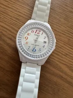 CASIO レディース 腕時計 ホワイト ラインストーンのサムネイル