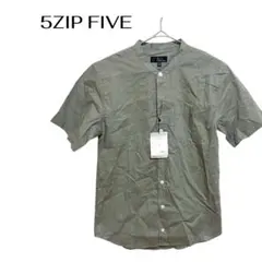 B0845新品タグ付き5ZIP FIVE半袖シャツスタンドカラー胸ポケットのサムネイル
