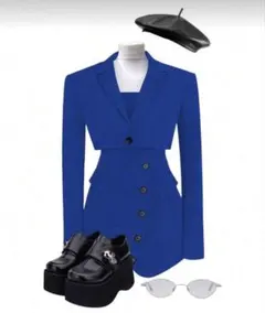 レディース 上下セット 青 ワンピース