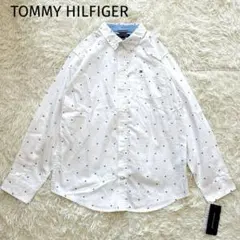 【新品未使用】トミーヒルフィガー　長袖シャツ　ホワイト　キッズ　ロゴプリント