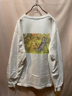 XLARGE エクストララージ 猫 テニス　プリント ロンT メンズ　Lキャットのサムネイル