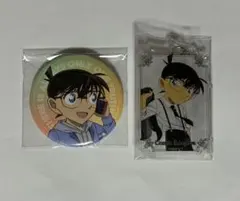名探偵コナン 江戸川コナン 電話 缶バッジ モノクローム アクリルキーホルダー