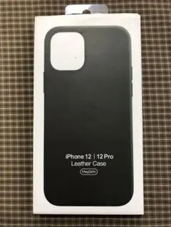 未使用 Apple 純正 iPhone12/12 Pro レザーケース ブラック iPhone 12 Apple純正 MagSafe対応 / Pro レザーケース・ブラック 新品