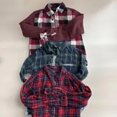 COMME CA ISM チェック柄長袖シャツ 130A