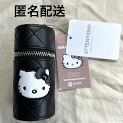 キルティングリップポーチキーチャーム　LOWRYS FARM キティ　ブラック