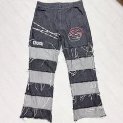 GALFY ガルフィー デニムパンツ ブラック パッチワーク ワイド Y2Kのサムネイル