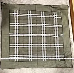 Burberrys チェック柄ハンカチ オリーブグリーン 約45cm