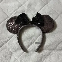 【ミニー】 ディズニーランド シー カチューシャ スパンコール 茶 ミニーちゃん