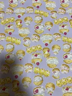 アイスクリームプリント生地 オックス　紫色