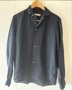 ESTNATION ネイビー 長袖シャツ Mサイズ　麻　100%