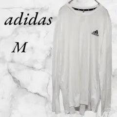 アディダス　Tシャツ　プリントロゴ　長袖　LL　ホワイト　白