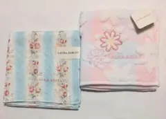 新品未使用　ローラアシュレイ　綿ローンハンカチ＆タオルハンカチ2枚セット
