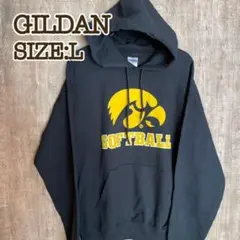 GILDAN ギルダン プルオーバーパーカー　Lブラック 黒 チームロゴ