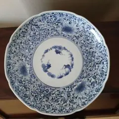 大判皿　龍峰　白×青　新品 大判皿 龍峰 白×青 新品