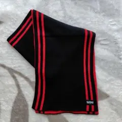 【本日限定割引】MINI 黒と赤のリバーシブルストライプマフラー