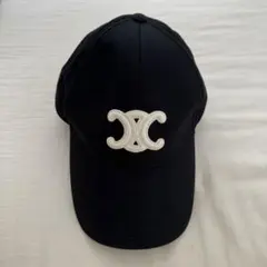 8F043/セリーヌ/トリオンフ ベースボールキャップ/帽子/ブラック/黒 トリオンフ ベースボールキャップ / コットン - ブラック | CELINE