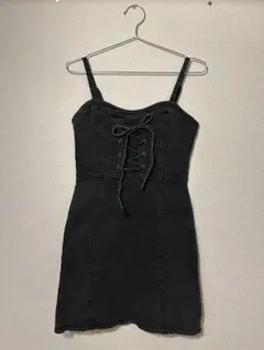 ブラックデニム風キャミワンピース
