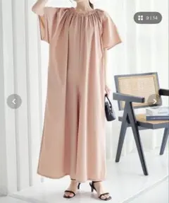 KOBE LETTUCE フレアスリーブオールインワン　ベージュ / FREE