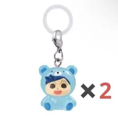 クレヨンしんちゃん めじるしアクセサリー みんなでくまパジャマ　かざまくん　2点