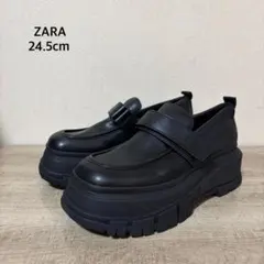ZARA ストラッププラットフォームローファー 24.5cm