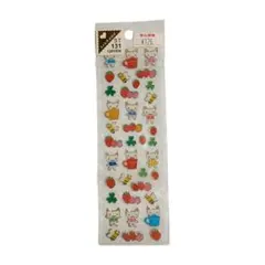 平成レトロ　シール　当時物　カラフルシール　猫【中古品】