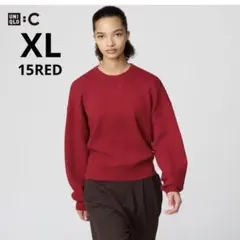 【完売品】スムースコットンクルーネックセーター 15RED XLサイズ