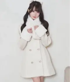 ロゼミューズ コート tippet muffler set coat 大谷映美里 Rosé Muse tippet muffler set coat ホワイト M