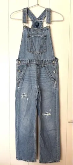 GAP KIDS オーバーオール デニム ダメージ加工 L 140/10〜11歳