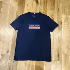 美品✨トミーヒルフィガー　半袖ロゴTシャツ　ネイビー　L　オーガニックコットン