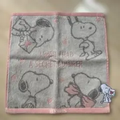 新品 スヌーピー タオル ハンカチ ピンク タオル美術館 PEANUTS