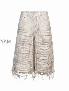 junnakayama JN RIPPED DENIM SHORTS - メルカリ