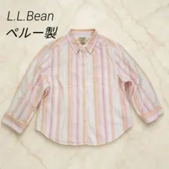 L.L.Bean ペルー製 コットン ストライプシャツ Mのサムネイル